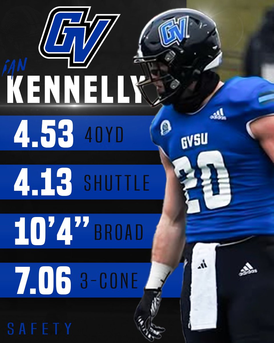 A staple for <a href="/gvsufootball/">GVSU Football</a> 🏈

Take a look at <a href="/IanKennelly20/">IAN</a>’s numbers from his pro day