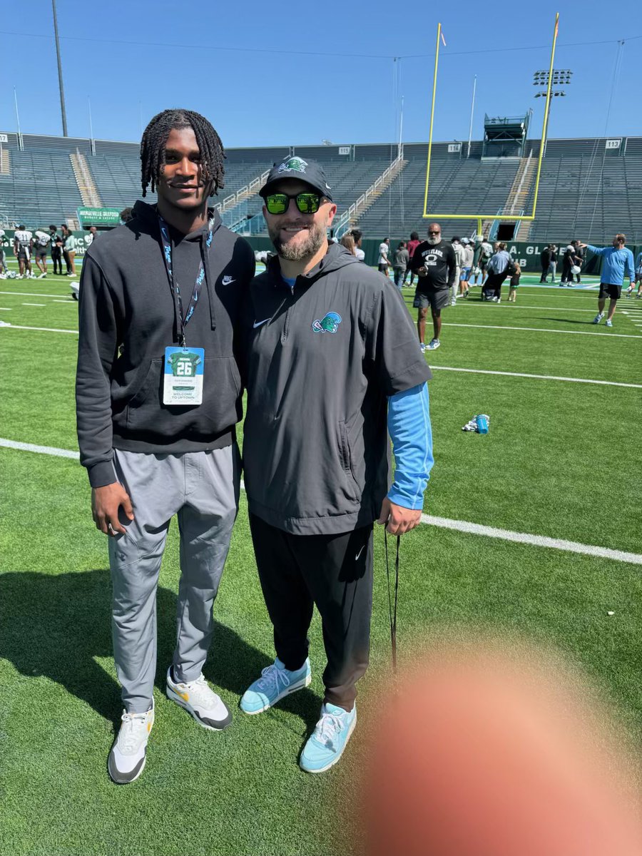 Aaden “SHAZZAM” Shamburger (@aadenshamburger) on Twitter photo Had an Awesome time visiting <a href="/GreenWaveFB/">Tulane Football</a> spring practice!!!
#RollWave
<a href="/CoachJonSumrall/">Jon Sumrall</a>
<a href="/CoachCraddock/">Joe Craddock</a>
<a href="/coachbhays/">Coach Brock Hays</a>
<a href="/CollinDAngelo/">Collin D'Angelo</a>
<a href="/ColeHeard_GM/">Cole Heard</a> Had an Awesome time visiting <a href="/GreenWaveFB/">Tulane Football</a> spring practice!!!
#RollWave
<a href="/CoachJonSumrall/">Jon Sumrall</a>
<a href="/CoachCraddock/">Joe Craddock</a>
<a href="/coachbhays/">Coach Brock Hays</a>
<a href="/CollinDAngelo/">Collin D'Angelo</a>
<a href="/ColeHeard_GM/">Cole Heard</a>