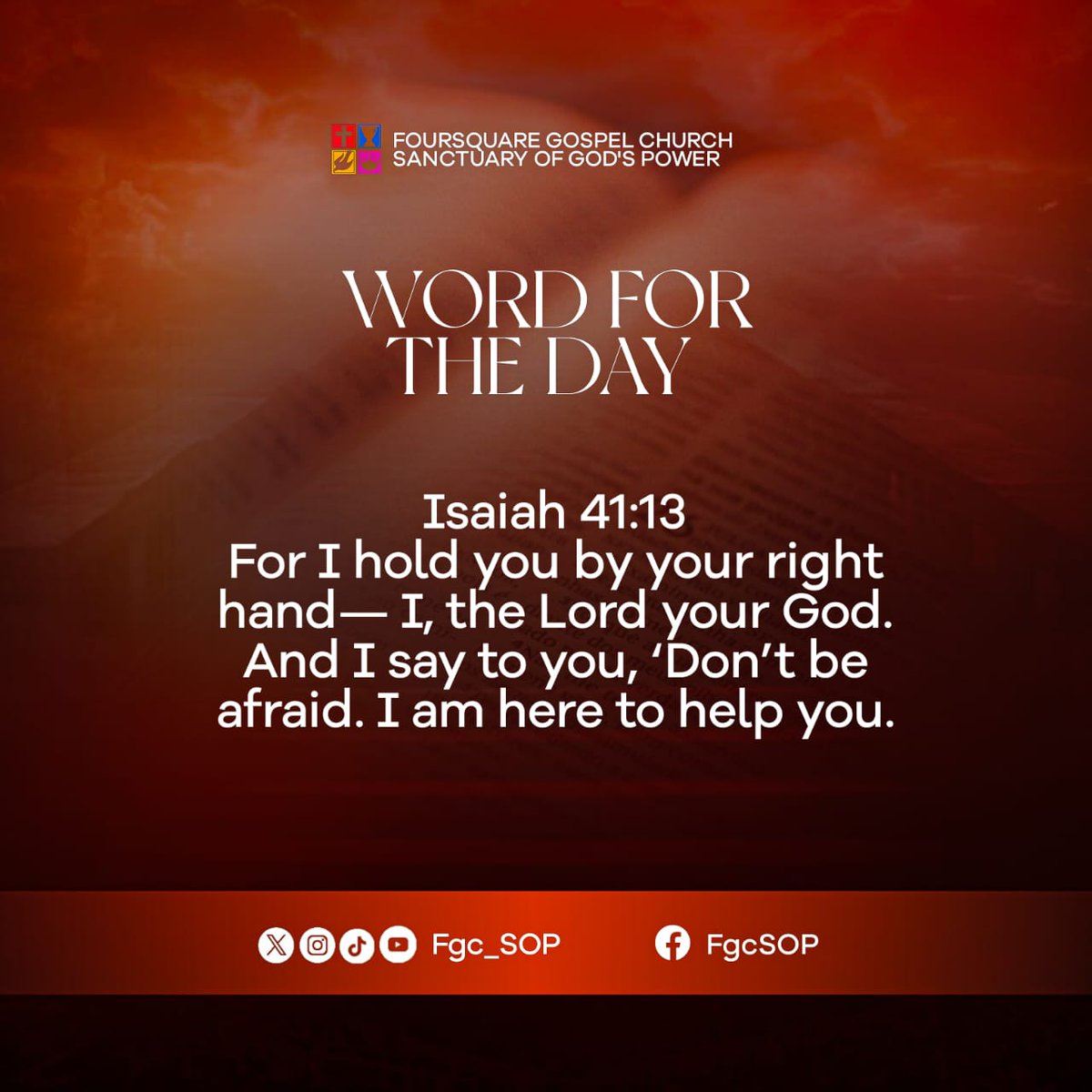 fgc_SOP's tweet photo. If you want to experience God deeply, engage Him spiritually and stand firmly on His truth. That’s where real encounters happen!
#WordOfTheDay https://t.co/tEUah0lBuH