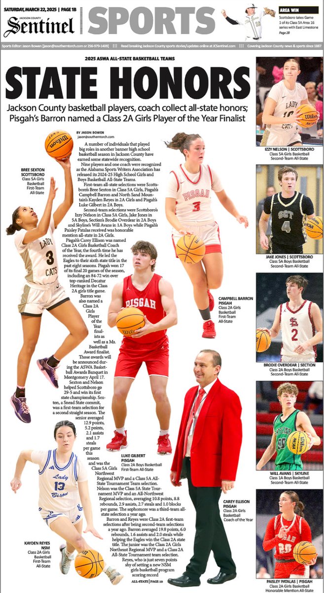 Today’s Jackson County Sentinel sports front
