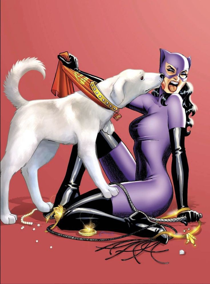 Catwoman &amp; Krypto by Amanda Conner // #Catwoman #Krypto