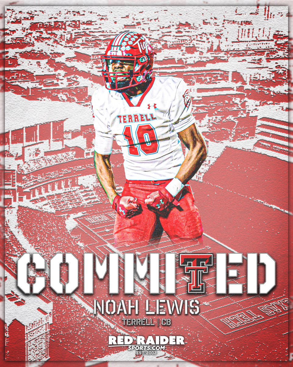 BREAKING: #TexasTech has earned a commitment from 2026 Terrell (TX) CB Noah Lewis (<a href="/NoahLewis0_/">Noah “SHOW TIME” Lewis 3⭐️CB</a>)!

The Red Raiders now have seven commits in the class, all on the defensive side of the ball #WreckEm #GunsUp