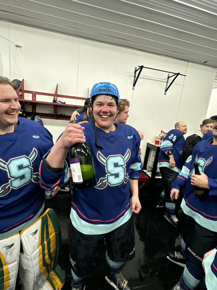 SABRES WIN!! Boys win the game and secure back to back championships by a score of 8-2! Player of the game goes to #10 Brett Gagnon. Was great for us all year, he is an amazing teammate and banged in two G notes last night!!