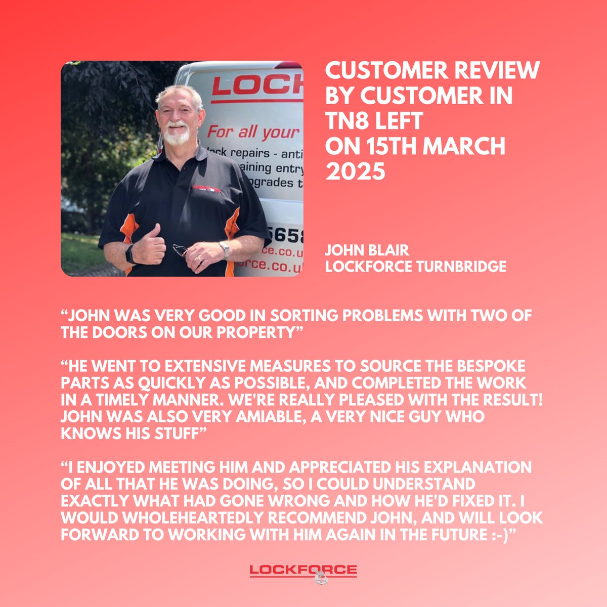 LockforceUK's tweet image. Our Top 7 Reviews of the Week! 

As we step into spring, we’re thrilled to share some of the best feedback from our incredible customers across the UK! From quick emergency responses to security upgrades and expert advice, our team is here to keep you safe and secure this season