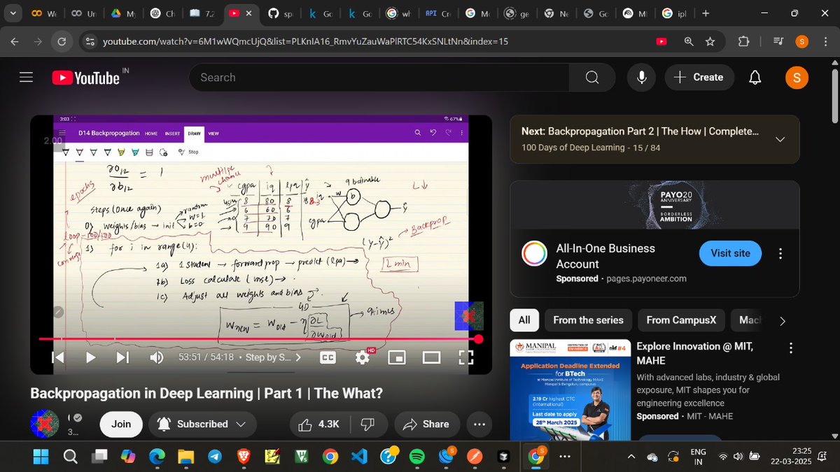 futurebeast_04's tweet image. Day 94 of #100DaysOfMLCode
1.Learned a bit about backpropagation in DL
2.Revised some dl concepts
3.workng on a heavy ml model from morning
#100DaysOfCode