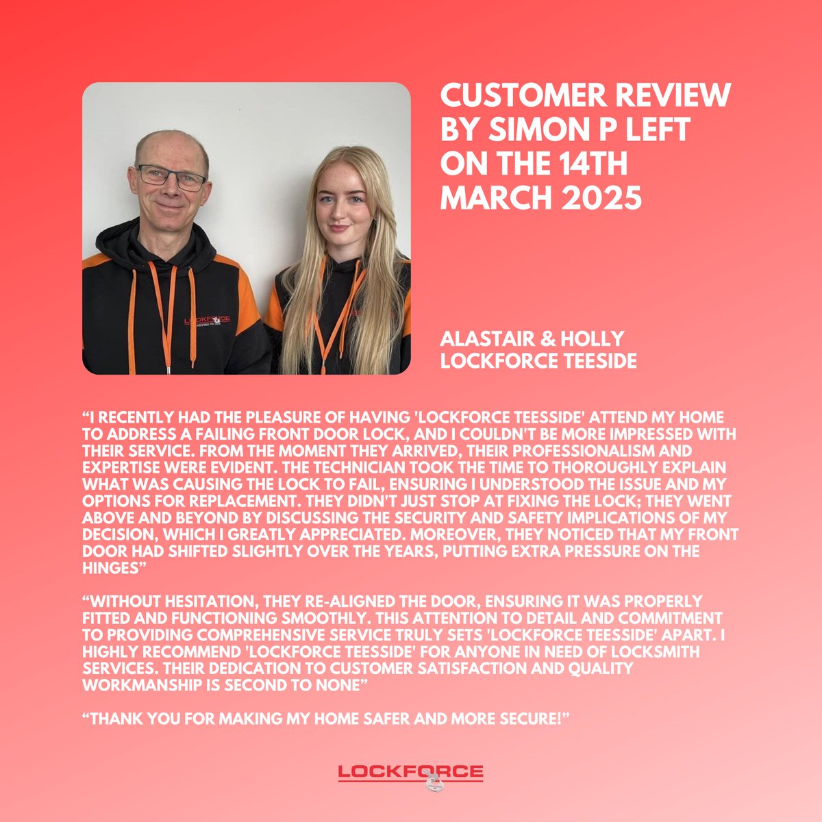LockforceUK's tweet image. Our Top 7 Reviews of the Week! 

As we step into spring, we’re thrilled to share some of the best feedback from our incredible customers across the UK! From quick emergency responses to security upgrades and expert advice, our team is here to keep you safe and secure this season