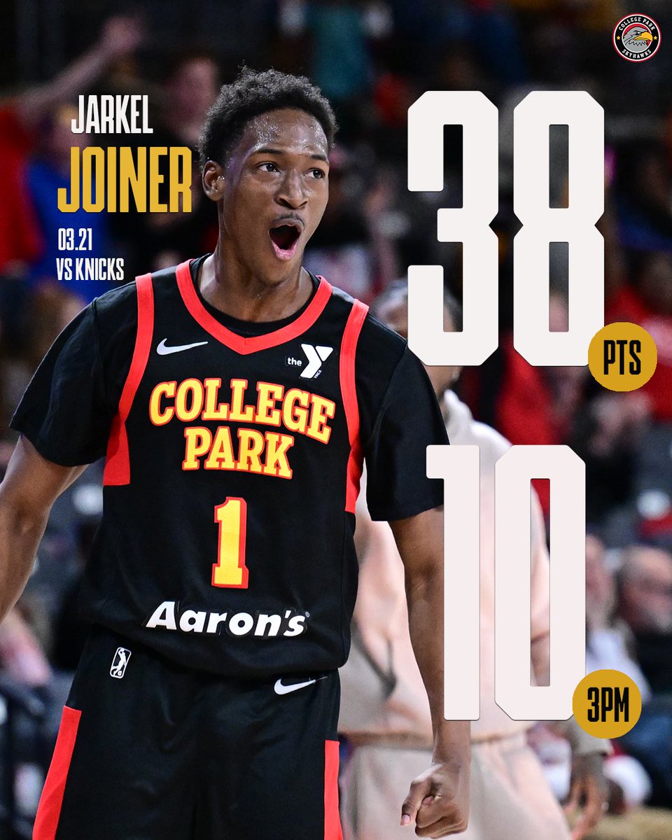 🎯| CALIBRADO! 

Jarkel Joiner anotou incríveis DEZ BOLAS DE TRÊS na última noite! 

Esse número se tornou um recorde da franquia. 

Parabéns <a href="/JarkelJoiner/">Jarkel Joiner</a>! 👏
#TrueToAtlanta