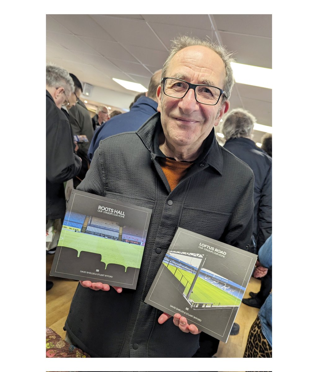 An absolute honour to meet the Godfather of stadium books, Simon Inglis, and his lovely wife today at the #QPR history fair. 

With his quotes opening both our books, it was the perfect opportunity to present him with copies.