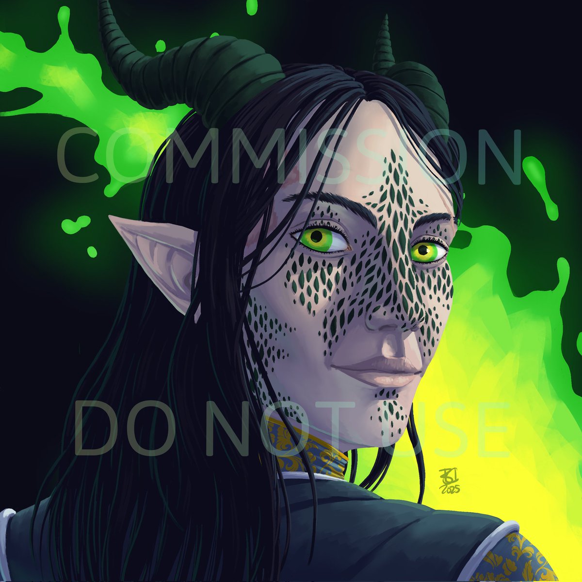 Latest c0mmission: a dragonborn D&amp;D character for <a href="/AHeccinPopoto/">A Heccin Popoto | On Hiatus</a> - thanks for giving me the opportunity to paint this fella! This one was extra fun, especially painting the clothes and hair :) #digitalart