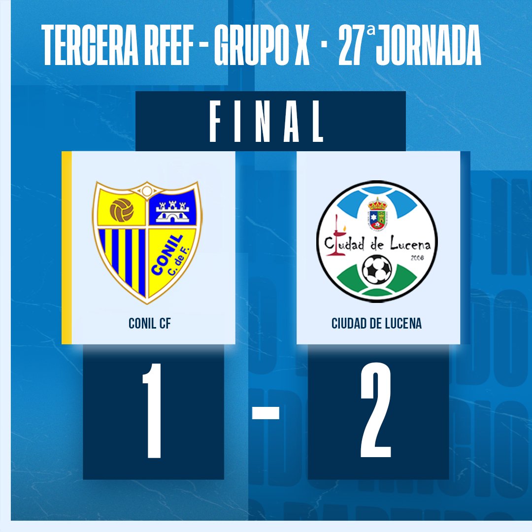 ⏰ 90' | 𝘾𝙤𝙣𝙞𝙡 1️⃣ - 2️⃣ 𝙇𝙪𝙘𝙚𝙣𝙖

🏁 ¡Final del partido! ➕3️⃣  
𝐘 𝐜𝐮𝐚𝐫𝐭𝐚 𝐕𝐈𝐂𝐓𝐎𝐑𝐈𝐀 𝐜𝐨𝐧𝐬𝐞𝐜𝐮𝐭𝐢𝐯𝐚... 𝐯𝐚𝐦𝐨𝐬 𝐋𝐮𝐜𝐞𝐧𝐚𝐚𝐚...!! 💙