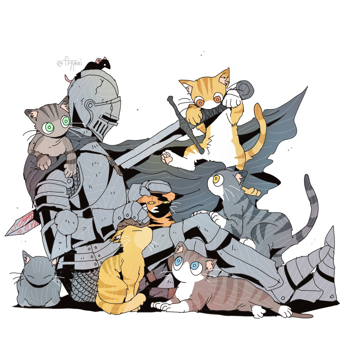 Prai (@fryprai) on Twitter photo A knight and cats
#drawing A knight and cats
#drawing