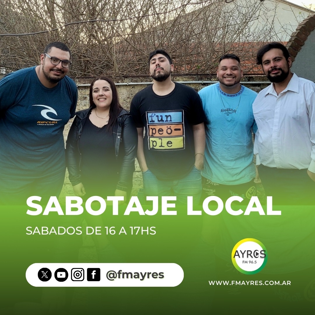 fmayres's tweet photo. Sabotaje Local (@sabotajelocalfm)
Sábado de 16 a 17hs⏰

📻 FM 96.5
🖥️ https://t.co/U9a9wK9owJ
📲 https://t.co/03lkO0qvin

#EmisoraCooperativa https://t.co/paEGS5Yo32