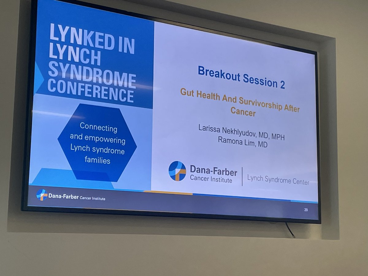 Larissa Nekhlyudov (@drn_cancerpcp) on Twitter photo Thank you <a href="/DanaFarber/">Dana-Farber</a> #LynchSyndrome Conference -
Connecting and empowering families with Lynch Syndrome - for inviting me to discuss survivorship! #SurvOnc Thank you <a href="/DanaFarber/">Dana-Farber</a> #LynchSyndrome Conference -
Connecting and empowering families with Lynch Syndrome - for inviting me to discuss survivorship! #SurvOnc