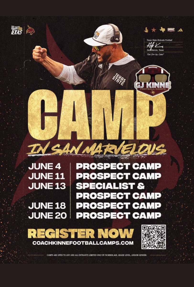 Daniel Leal (@daniel_leal68) on Twitter photo Thank you <a href="/andrewcobus/">Coach Cobus</a> and <a href="/TXSTATEFOOTBALL/">Texas State Football</a> for The camp invite‼️#AGTG✝️ <a href="/RecruitCalallen/">Calallen Wildcats Recruiting</a> <a href="/the_CoachTC/">Coach Collins</a> <a href="/coachcreeve/">Charlie Reeve</a> <a href="/CalallenCats/">Calallen Football</a> Thank you <a href="/andrewcobus/">Coach Cobus</a> and <a href="/TXSTATEFOOTBALL/">Texas State Football</a> for The camp invite‼️#AGTG✝️ <a href="/RecruitCalallen/">Calallen Wildcats Recruiting</a> <a href="/the_CoachTC/">Coach Collins</a> <a href="/coachcreeve/">Charlie Reeve</a> <a href="/CalallenCats/">Calallen Football</a>
