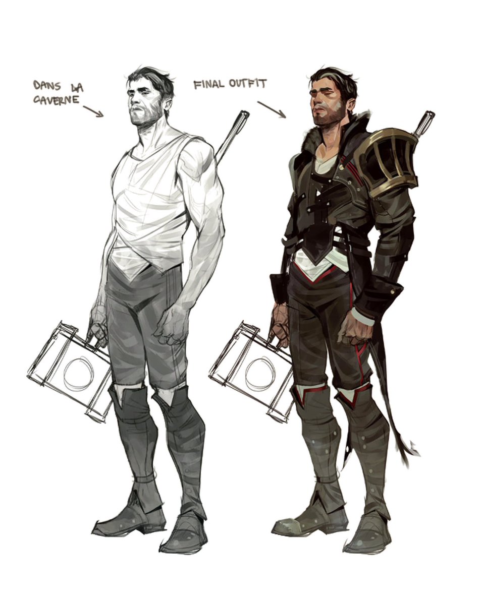 waywardcxnnibal's tweet image. Unused S2 Jayce design from the Arcane artbook (text in french translates to "in the cave") 🔨💛

#arcane #jaycetalis #jayvik