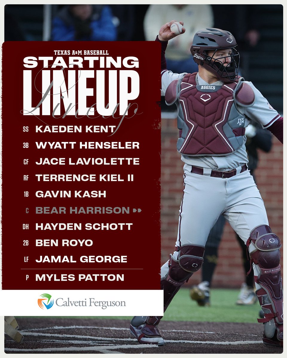 AggieBaseball's tweet photo. Myles Patton takes the mound in the finale.

#GigEm https://t.co/wKzzmYRxcV