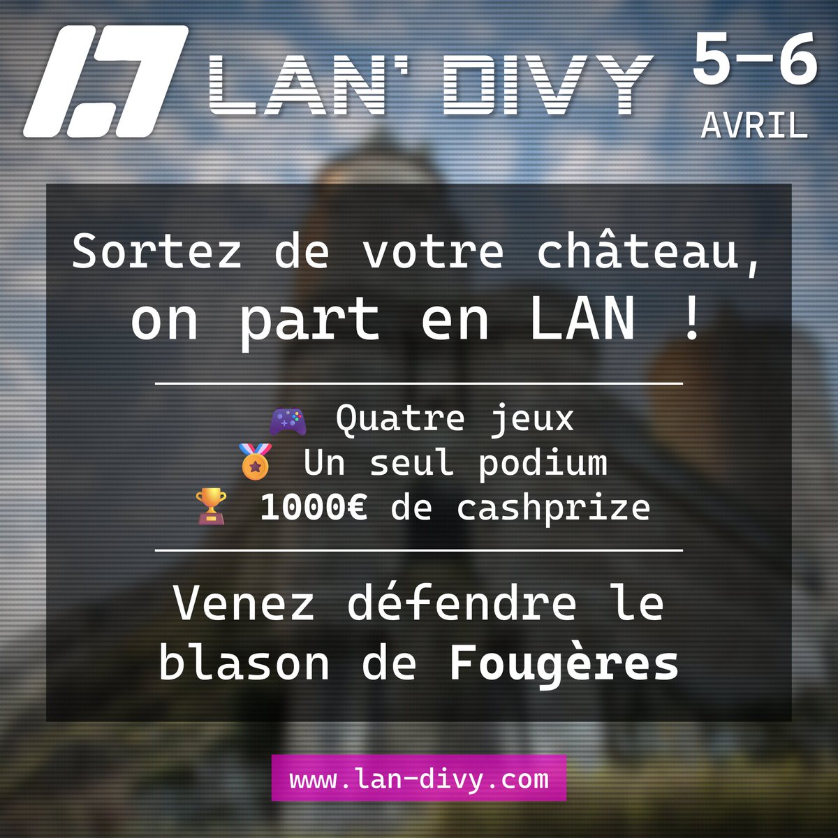 LAN_Divy's tweet image. Une LAN à 20 minutes de Fougères ! 🏰

Inscrivez-vous : lan-divy.com