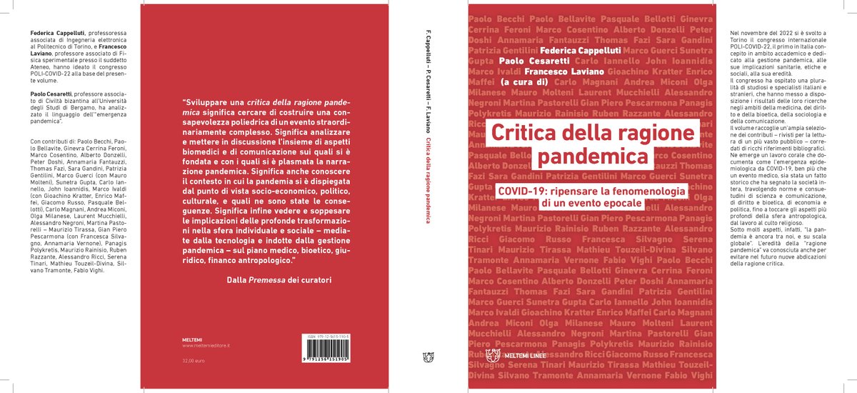 Dal 28 marzo 2025 esce in libreria “Critica della ragione pandemica”, ed. Meltemi

“La pandemia è ancora tra noi, e su scala globale”. 

Riconoscere l'eredità della “ragione pandemica” significa evitare in futuro nuove abdicazioni della ragione.