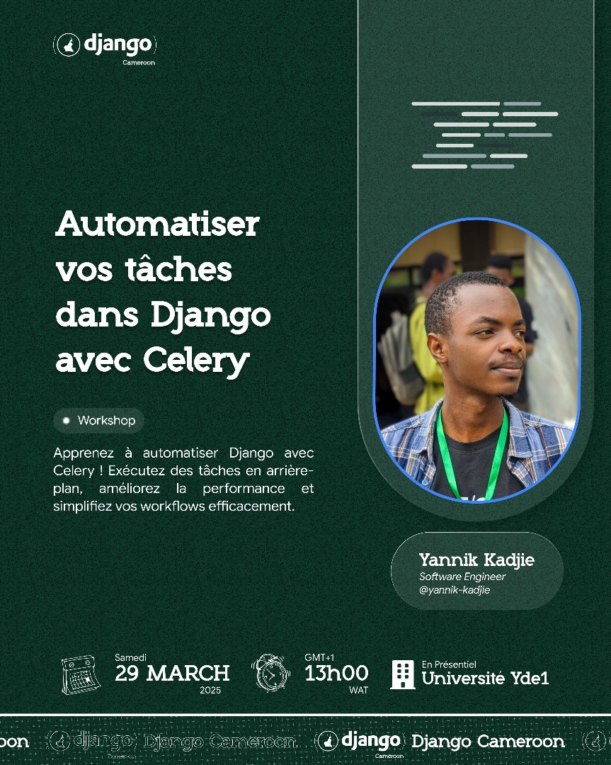 Comme mentionné précédemment, cet événement avait été reporté. Nous sommes heureux de vous annoncer qu'il est enfin reprogrammé à une nouvelle date :

📅 Nouvelle date : Samedi 29 mars 2025

📌Cliquez sur le lien ci-dessous pour réserver votre place.
bit.ly/djcmr-yde-1