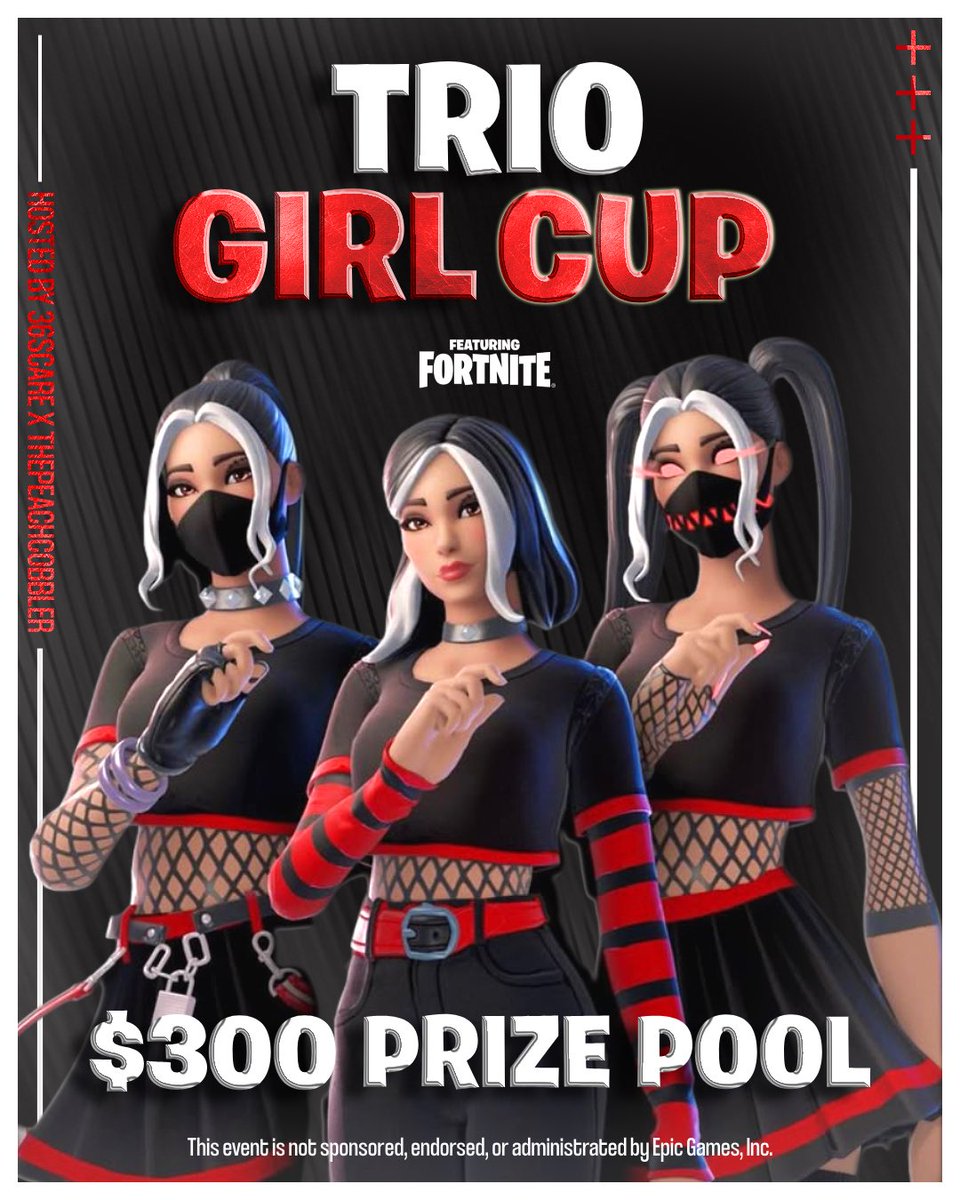 I will be hosting an all girl trio cup on march 31st at 8pm est with <a href="/Thypeachcobbler/">Peach</a> :) 5 nac build games !

to get invited to the event

➡️ Follow <a href="/36scare/">Honor Scare</a> <a href="/Thypeachcobbler/">Peach</a> 

♻️ retweet this post 

👯‍♂️comment your two teammates
