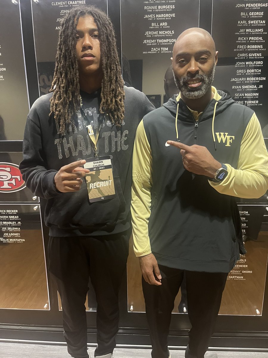 Shawn Church Jr (@jumpmanchurch) on Twitter photo It was a great day to be at Wake Forest!! Great talking to <a href="/Co_Jackson21/">Chevis Jackson</a> Thank you! #GoDeacs <a href="/WakeFB/">Wake Forest Football</a> <a href="/WF_FBRecruiting/">WF Football Recruiting</a> <a href="/CoachDickert/">Jake Dickert</a> <a href="/tygatson/">Ty Gatson</a> <a href="/Adam_Pilapil/">Coach AP</a> It was a great day to be at Wake Forest!! Great talking to <a href="/Co_Jackson21/">Chevis Jackson</a> Thank you! #GoDeacs <a href="/WakeFB/">Wake Forest Football</a> <a href="/WF_FBRecruiting/">WF Football Recruiting</a> <a href="/CoachDickert/">Jake Dickert</a> <a href="/tygatson/">Ty Gatson</a> <a href="/Adam_Pilapil/">Coach AP</a>