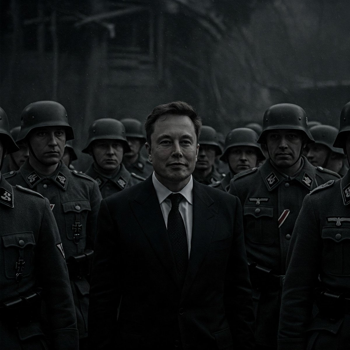 gibus's tweet photo. Funny that Gemini Google AI accepts to generate an image like this #Musk #Nazi https://t.co/7ZaC820IWW