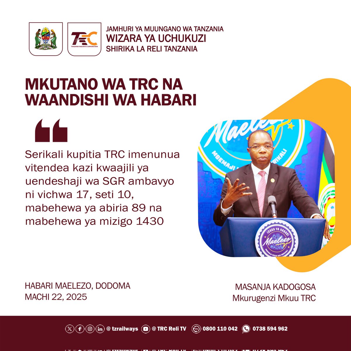 Tanzania - SGR Project 🇹🇿 (@sgr_tz) on Twitter photo 