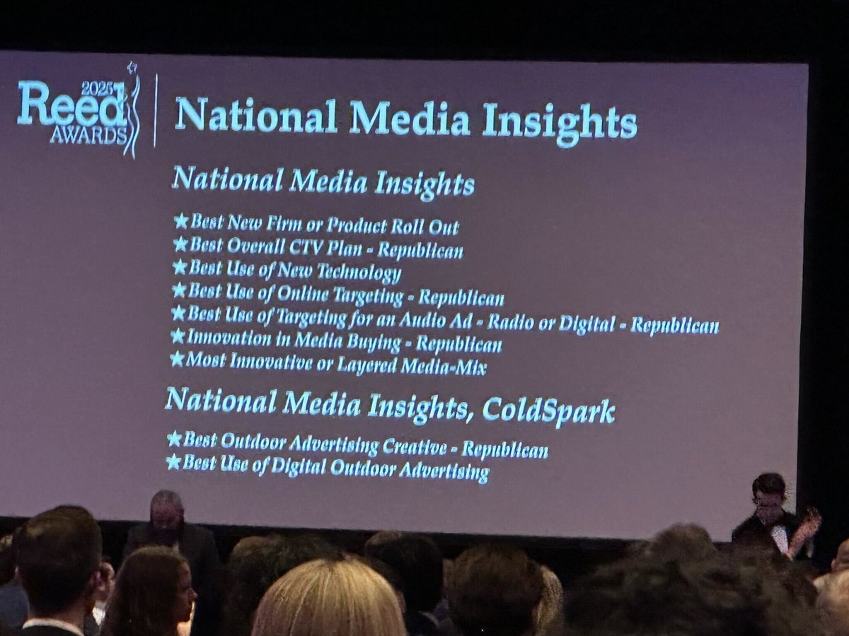 ColdSpark (@coldspark) on Twitter photo ColdSpark is proud to have played a leading role on the <a href="/DaveMcCormickPA/">Dave McCormick</a> campaign—bringing home 6 Reed Awards alongside <a href="/OnMessageInc/">OnMessageInc</a> and <a href="/nminsights/">National Media Insights</a>.
A true team effort behind one of the most successful and historic campaigns of the cycle. #Reeds2025 ColdSpark is proud to have played a leading role on the <a href="/DaveMcCormickPA/">Dave McCormick</a> campaign—bringing home 6 Reed Awards alongside <a href="/OnMessageInc/">OnMessageInc</a> and <a href="/nminsights/">National Media Insights</a>.
A true team effort behind one of the most successful and historic campaigns of the cycle. #Reeds2025