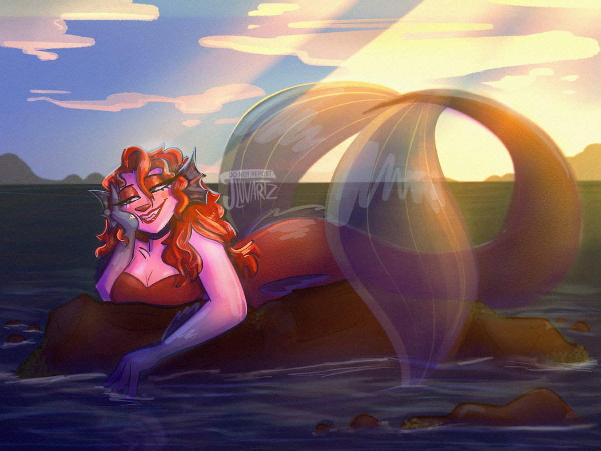 After drawing Pirate Al- how could I NOT draw his wife?
SIREN STELLA YALL- 🤭✨🌊
.
She be happily waiting for her husband like ☺️ HONESTLY- same here gurl.
Awww man I love her design sm- I love them. They should kiss. Anyways-
#HazbinHotel #HazbinHotelOC #Stellahazbinoc