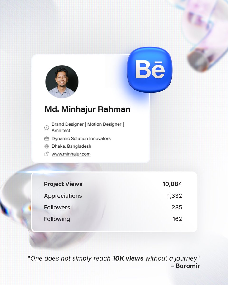 minhaj_mr7's tweet photo. Big thanks to everyone who checked out my work, appreciated it, or just got lost and accidentally clicked on my profile. You all made this happen.
https://t.co/CexWtO1j01
#behance #10K https://t.co/Ahk78Tml3j