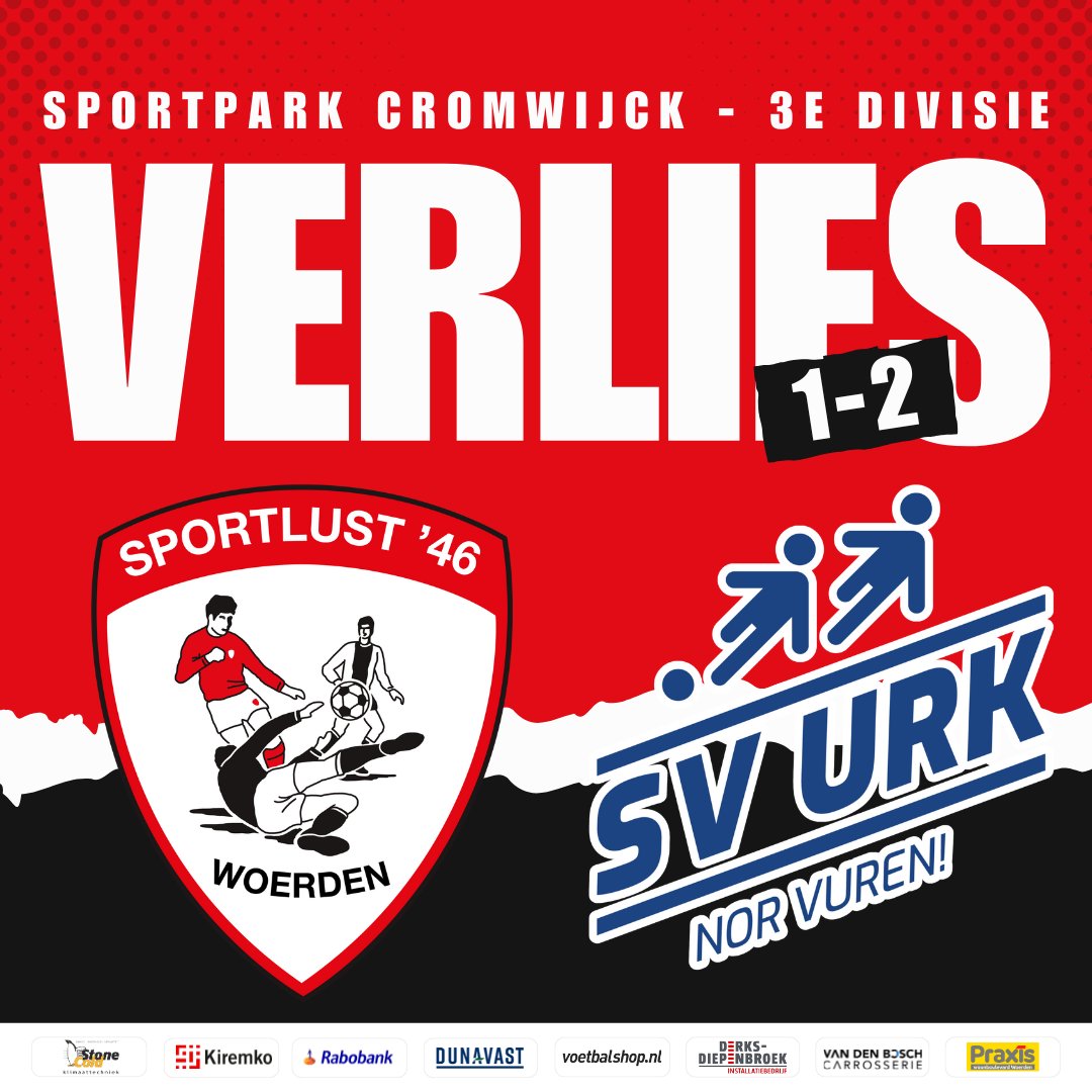 VERLIES | Sportlust '46 verliest in eigen huis met 1-2 van Urk. In de eerste helft was het vooral zoeken, maar vooral ook onmachtig. Na rust kwam er meer energie en overtuiging, maar het bleek te laat om de achterstand nog om te buigen.
