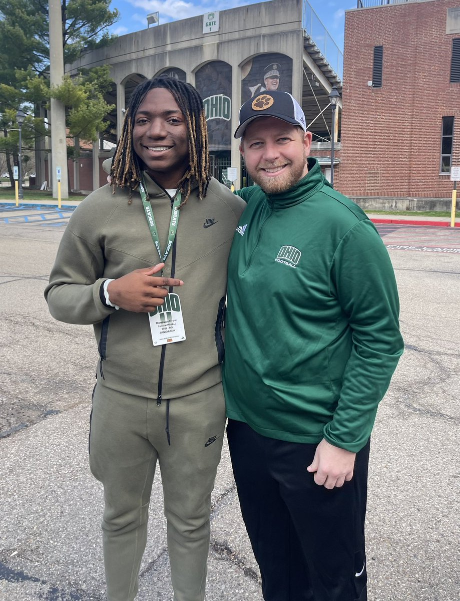Donovan Crow (@donovancrow1) on Twitter photo I had a great time attending Junior Day <a href="/OhioFootball/">Ohio Football</a>! Thank you <a href="/CoachButters/">CoachMattButterfield</a> & entire coaching staff for your hospitality & opportunity to learn about the program. 🟢⚫️⚪️
<a href="/LoganM_CFB/">Logan Meyer</a>
<a href="/HallTechSports1/">Hall-Tech Sports</a> <a href="/BDPRecruiting/">Bryan Payton</a>
<a href="/ALPrepStars/">ALPrepStars</a> <a href="/RecruitsAlabama/">Alabama Recruits</a>
<a href="/AL7AFootball/">Alabama7AFootball</a> <a href="/RecruitDevils/">Central Football</a> I had a great time attending Junior Day <a href="/OhioFootball/">Ohio Football</a>! Thank you <a href="/CoachButters/">CoachMattButterfield</a> & entire coaching staff for your hospitality & opportunity to learn about the program. 🟢⚫️⚪️
<a href="/LoganM_CFB/">Logan Meyer</a>
<a href="/HallTechSports1/">Hall-Tech Sports</a> <a href="/BDPRecruiting/">Bryan Payton</a>
<a href="/ALPrepStars/">ALPrepStars</a> <a href="/RecruitsAlabama/">Alabama Recruits</a>
<a href="/AL7AFootball/">Alabama7AFootball</a> <a href="/RecruitDevils/">Central Football</a>