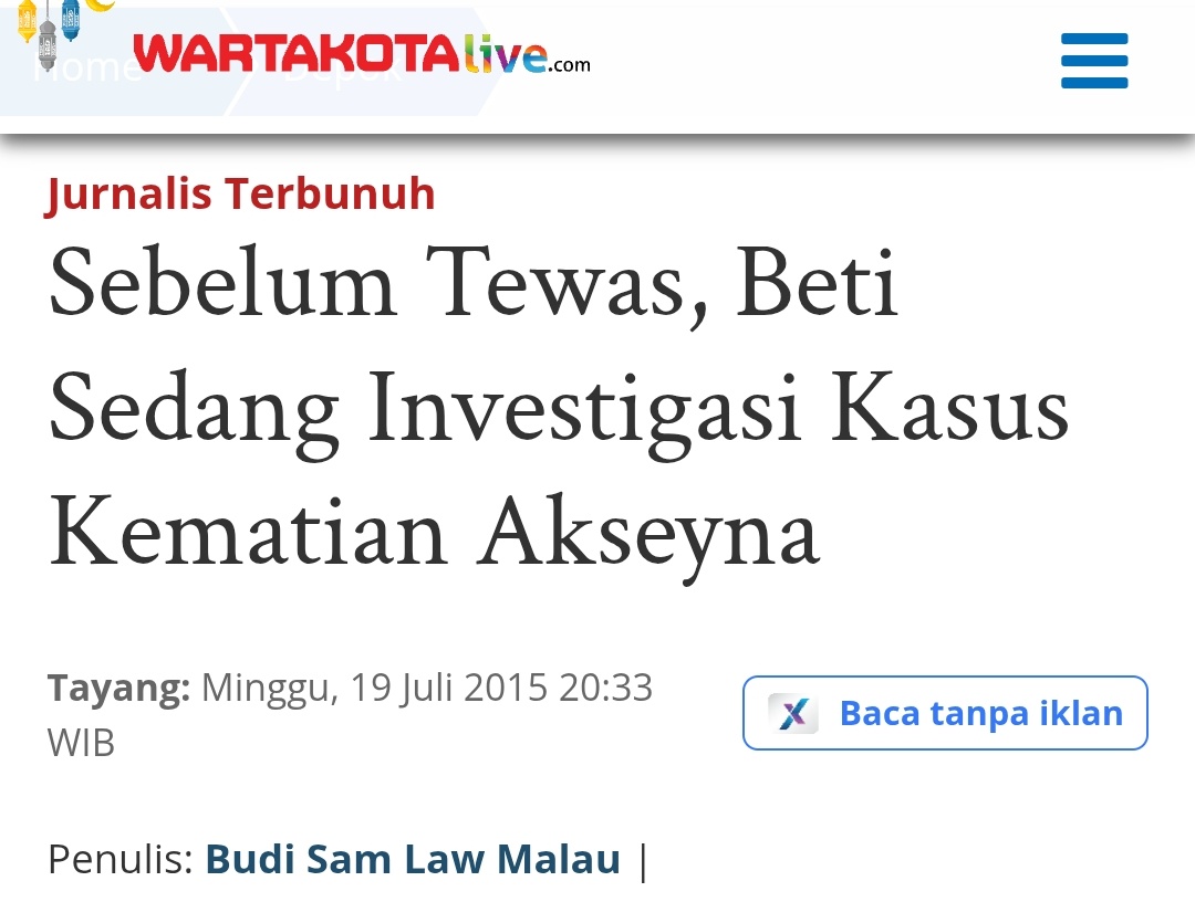 just reminder ada jurnalis yg dibunuh saat sedang investigasi kasus akseyna