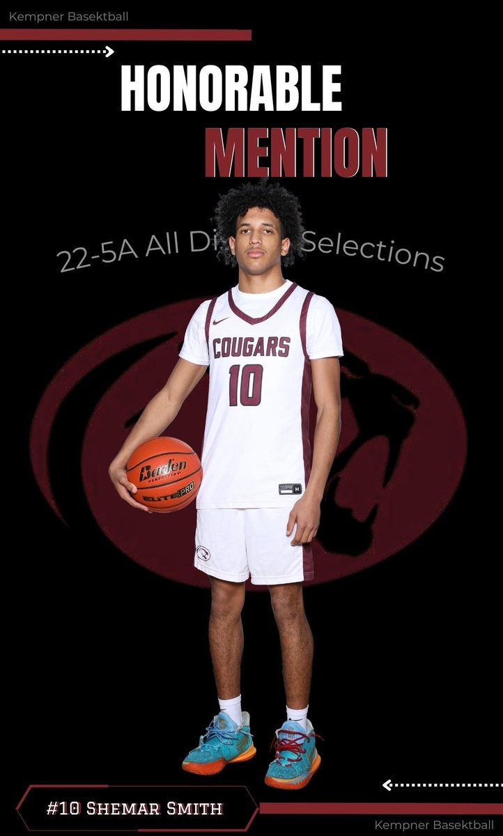 Congratulations Shemar Smith <a href="/TheonlyShemar4/">Shemar Smith🃏</a>!!!
UIL 22-5A🏀All District Honorable Mention

<a href="/4Coach_Whit/">Jeff Whitaker</a> <a href="/KHS_Cougars/">Kempner High School</a> <a href="/SLMSTitans/">Sugar Land MS</a> <a href="/FBISDAthletics/">Fort Bend ISD Athletics</a> #TXHSHoops #FindAWay #WoW

Photo credit: <a href="/StopTime2024/">Stop Time Photography</a>