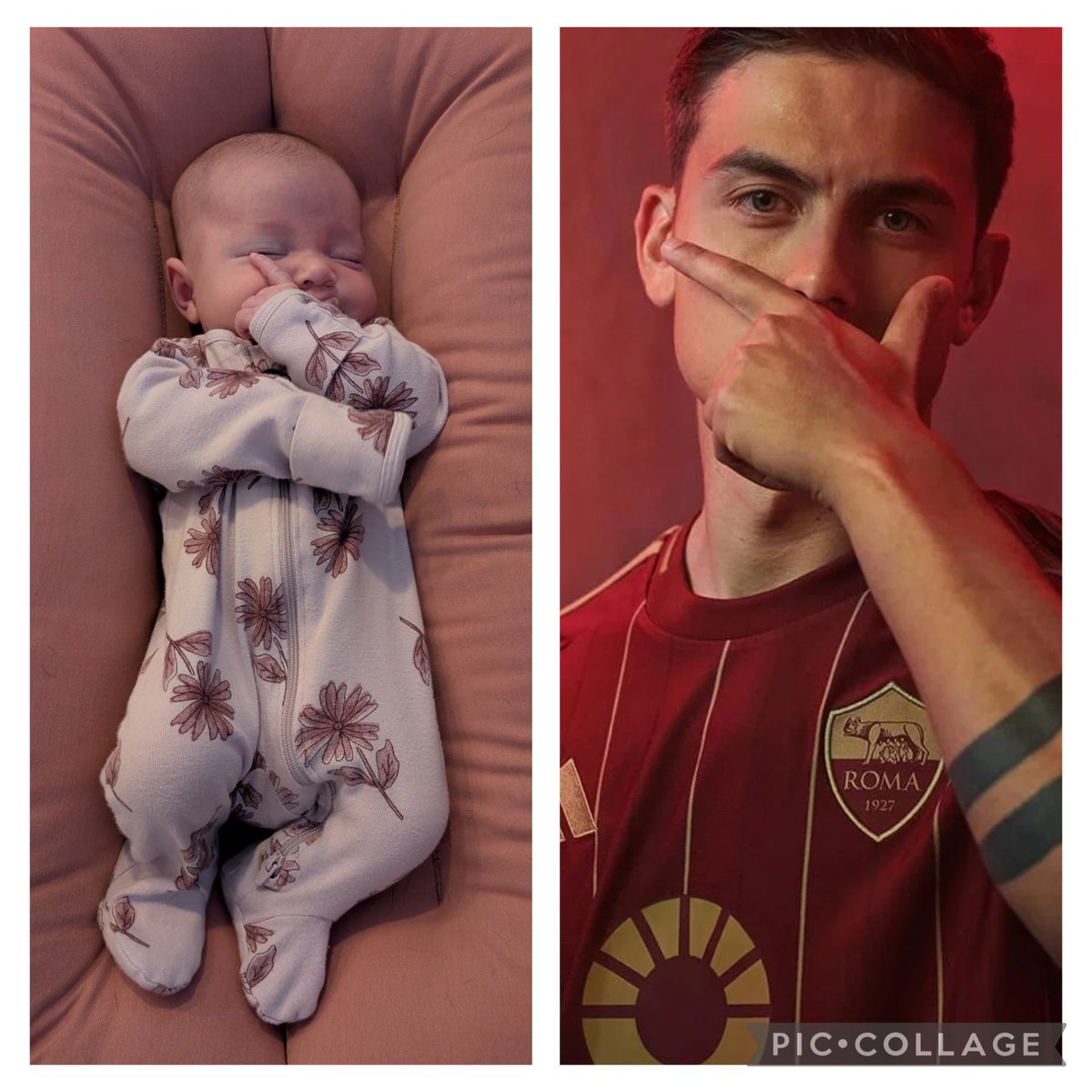 She was born into a <a href="/OfficialASRoma/">AS Roma</a> family. Already doing her best Dybala. Proud dad moment.