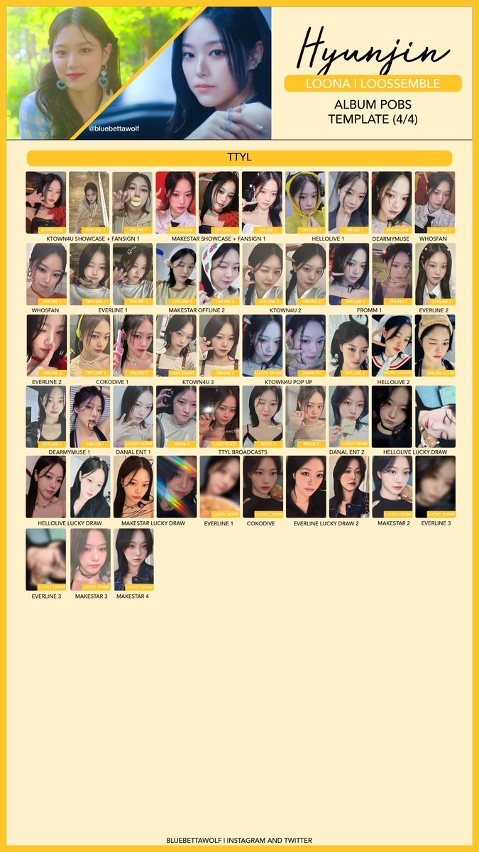 Loona / Loossemble - Hyunjin Album POB Photocard Template (Last