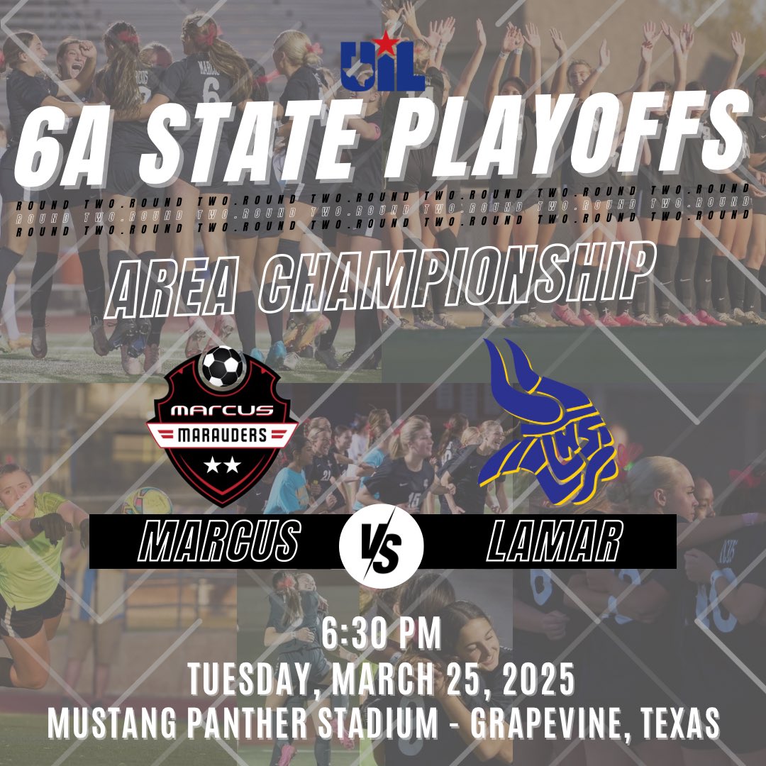 Headed to Round ✌🏼 Marcus vs. Arlington Lamar ‼️ We’ll see you on TWOsday for the Area Championship, Marcus Soccer fans! ⚽️ GO Big Red!!! #TOGETHER #LTBDE