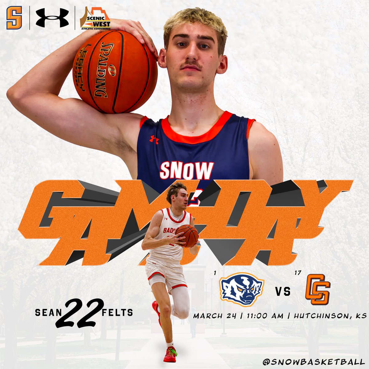 Snow Basketball (@snowbasketball) on Twitter photo πGAME DAY!π
NJCAA National Tournament - Second Round
π: <a href="/connorsstate/">Connors State College</a>
π: Hutchinson Sports Arena | Hutchinson, KS
β°: 11:00 a.m. MDT
πΊ: bit.ly/4it2nrl
π»: bit.ly/MidUtahRadio
π: bit.ly/SnowMBBStats πGAME DAY!π
NJCAA National Tournament - Second Round
π: <a href="/connorsstate/">Connors State College</a>
π: Hutchinson Sports Arena | Hutchinson, KS
β°: 11:00 a.m. MDT
πΊ: bit.ly/4it2nrl
π»: bit.ly/MidUtahRadio
π: bit.ly/SnowMBBStats