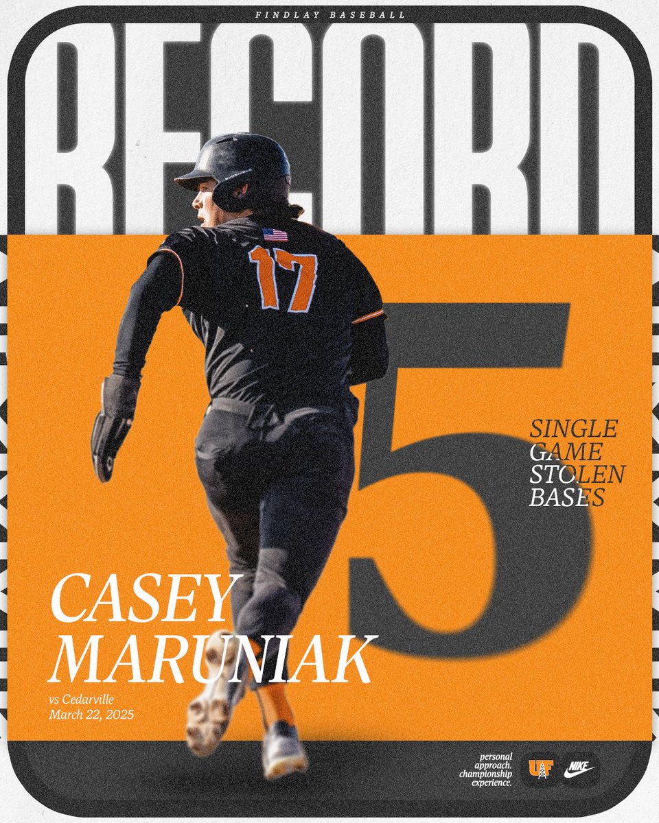 𝕮𝖆𝖓'𝖙 𝖈𝖆𝖙𝖈𝖍 𝖍𝖎𝖒.

Casey Maruniak steals single-game record 5️⃣ bases in today's win over Cedarville.

#GoOilers | #BeGreat