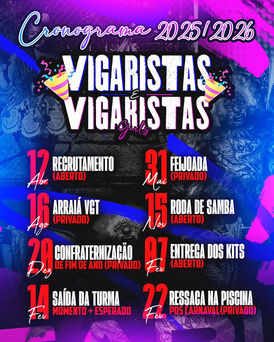vigaristasvgt's tweet photo. Segue nosso Cronograma Anual🚀🍻

É TEMPO DE VIGARISTAS 🎰☄️ https://t.co/vpF0Z1aESV