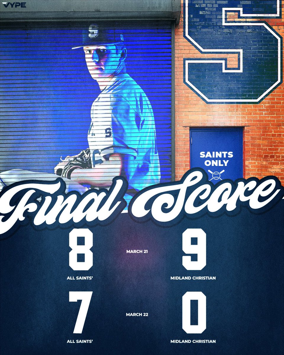 Saints split the district match with Midland Christian this weekend. Next up, we’re taking on Coram Deo Academy on Thursday and Friday. Hope to see you all at the ballpark this week! PTF