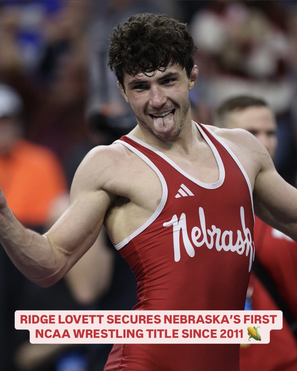 B1GWrestling's tweet image. A MASSIVE win for Ridge Lovett and @HuskerWrestling ‼️

#B1GWrestling