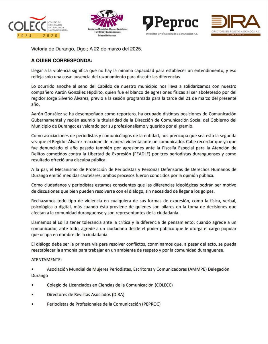 A la opinión pública.