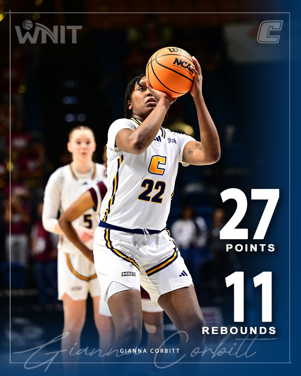 ❌ 𝑪𝒂𝒏’𝒕 𝒈𝒖𝒂𝒓𝒅 𝑮 ❌

🔥 Career-high 27 points
🔥 Sixth career double-double
🔥 Helped guide the Mocs to the WNIT Second Round

#GoMocs