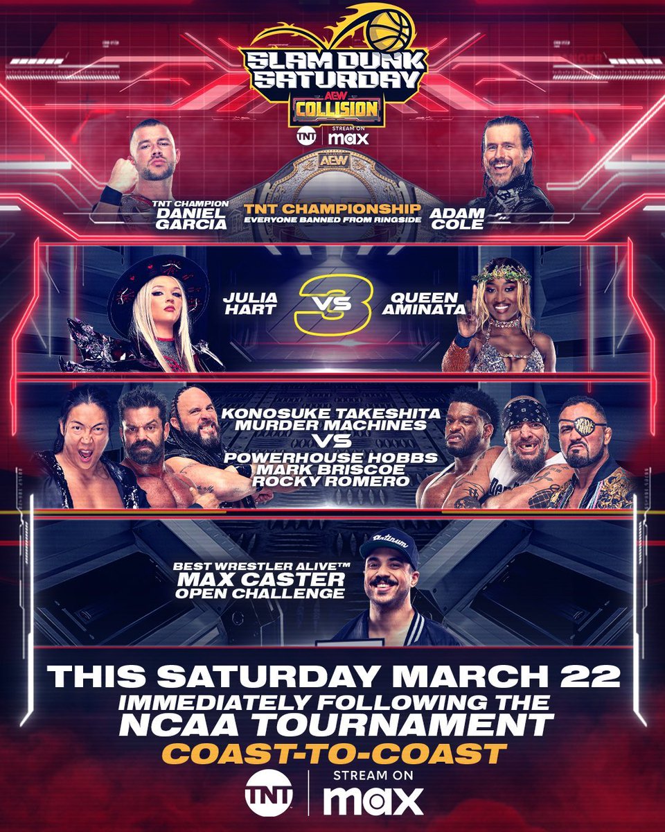 RefTurnerAEW's tweet image. It’s Saturday, you know what that means
#AEWCollision airs TONIGHT, Immediately following the NCAA Tournament Coast to Coast on TNT + Streaming on MAX!