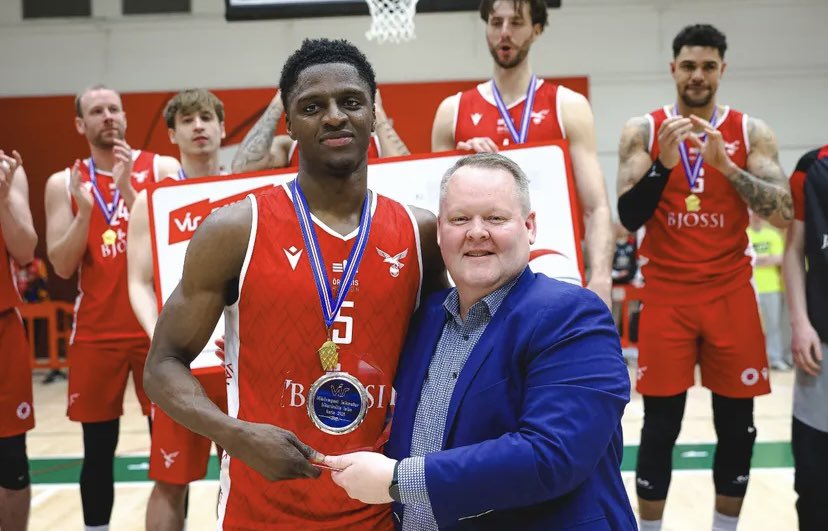 Taiwo Badmus <a href="/BasketballerGuy/">Taiwo Badmus 💫</a> recorded a double-double of 27 points &amp; 11 rebounds leading Valur to win the Icelandic Cup <a href="/kkikarfa/">KKÍ</a> by defeating KR Basket in the final

🏆Congrats, Taiwo! 

#TangramSports
#FollowYourDreamsWithUs
