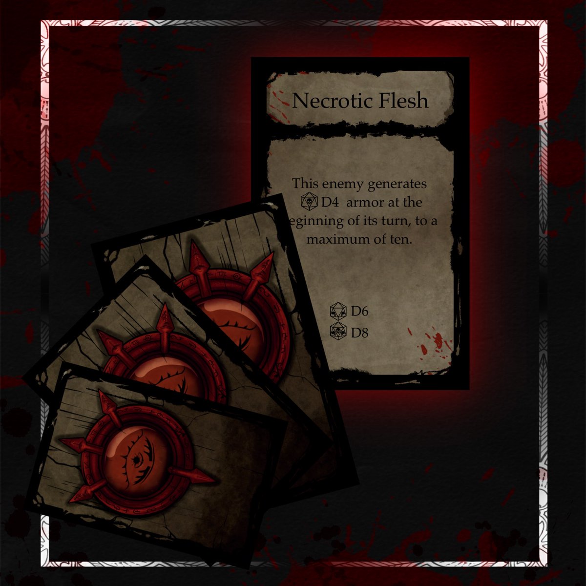 WARIORS_A_RUIN's tweet photo. Unpredictable, relentless, and dripping with flavour.
Enemy Behavior Cards bring your foes to life! 🩸💀

Each encounter in our dark fantasy board game is shaped by unique traits. Will you adapt, strategize, or fall victim to their relentless growth?

#boardgame #tabletopgame https://t.co/MqrbuQwaJW