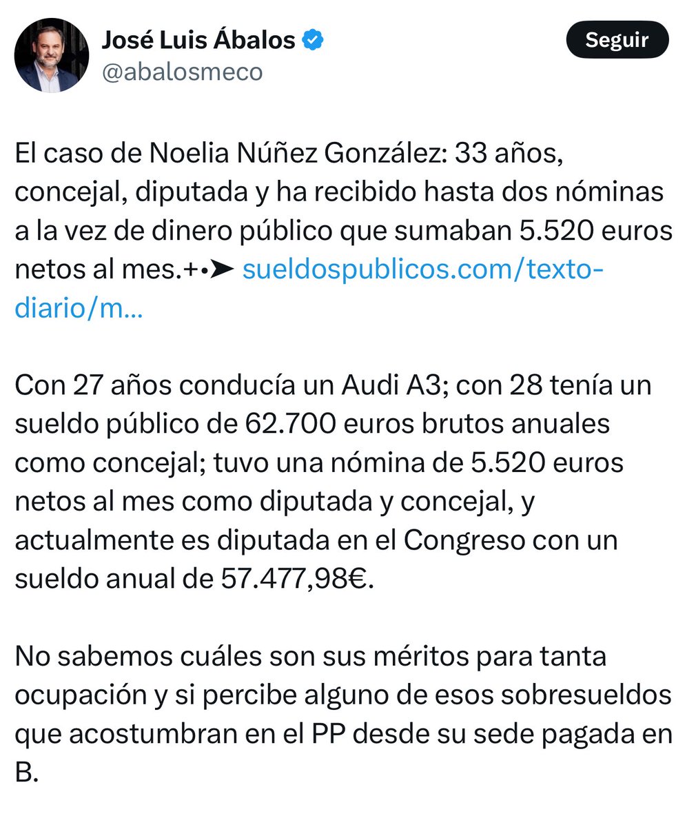 Mis méritos, José Luis, son:
Plantar cara en el Congreso a puteros y corruptos como tú.

Combatir a un PSOE de luces de neón.

Y hacer política de derechas, valiente y sin complejos, en un bastión de la izquierda.

Disfruta de Twitter. Si acabas en la cárcel no podrás usarlo.