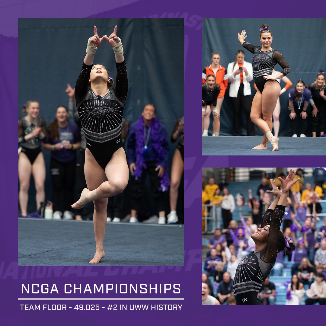 The Warhawks registered the second-highest team floor score in UWW history to open the NCGA Championships today - 49.025! 

📸 Andy Ognenoff