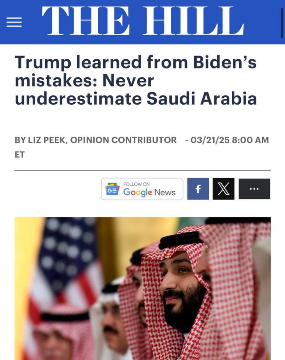 #Trump learned from Biden's mistakes: Never
underestimate #SaudiArabia